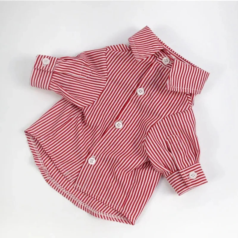 Blue Red Pet Dog Clothes Striped Shirts For Dogs Clothing Cat Small Thin Summer Blue Fashion Boy Girl Chihuahua Pet Products