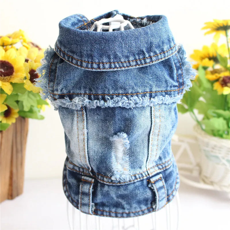 Summer Jeans Series Dog Shirt Denim Clothes for Small Dogs Puppy Chihuahua Cowboy Jacket French Bulldog Outfit Cat Costumes