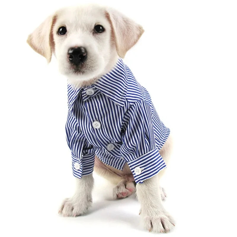 Blue Red Pet Dog Clothes Striped Shirts For Dogs Clothing Cat Small Thin Summer Blue Fashion Boy Girl Chihuahua Pet Products