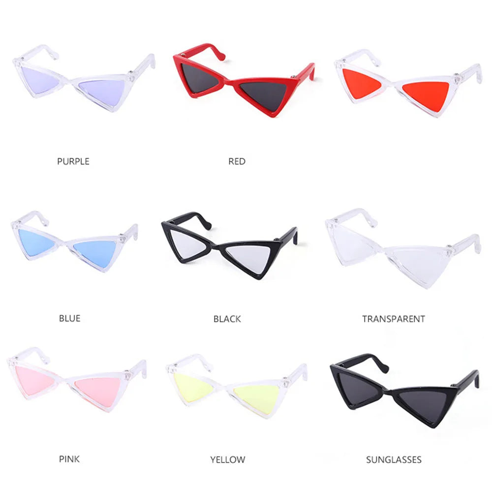 Vintage Triangle Cat Sunglasses Reflection Eye Wear Glasses for Small Dogs Cats Puppy Kitten Photos Props Pet Accessories