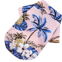 Pet Summer T-Shirts Hawaii Style Floral Pet Dog Shirt Breathable Cool Clothes Beach Seaside Puppy Sweatshirt for Small Puppy
