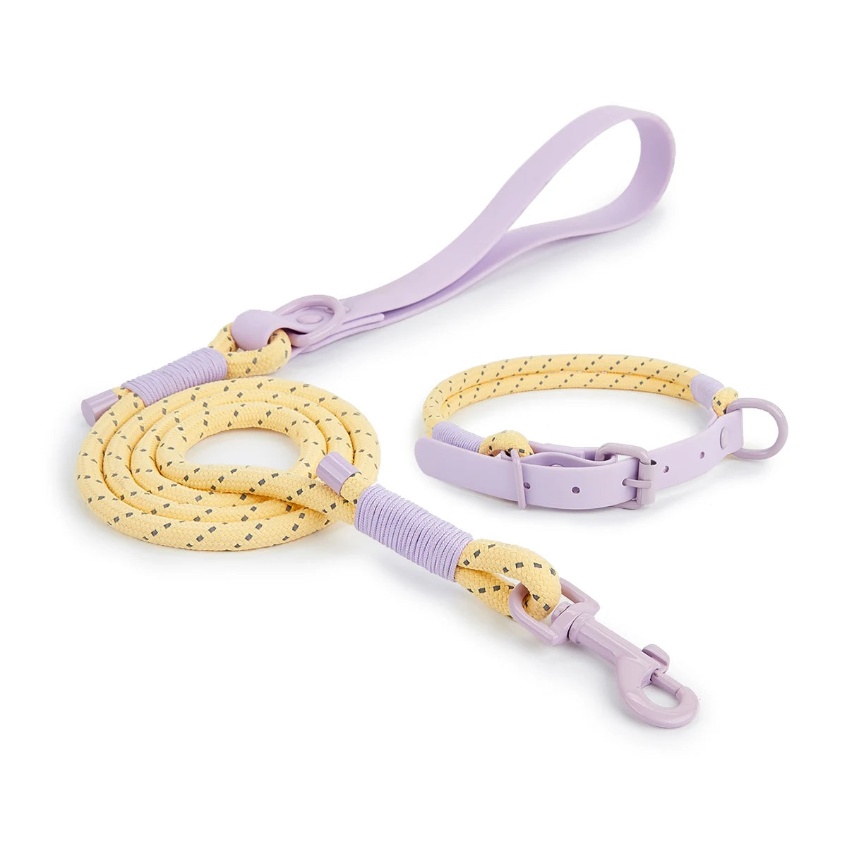 New Pet Lead Collar And Leash Set 3M Reflective effect safety dog Collar suit Pink Ad Purple Nylon Handmade Webbing Dog Supplies