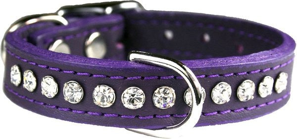 Signature Leather Crystal Dog Collar