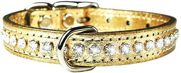 Signature Leather Crystal Dog Collar