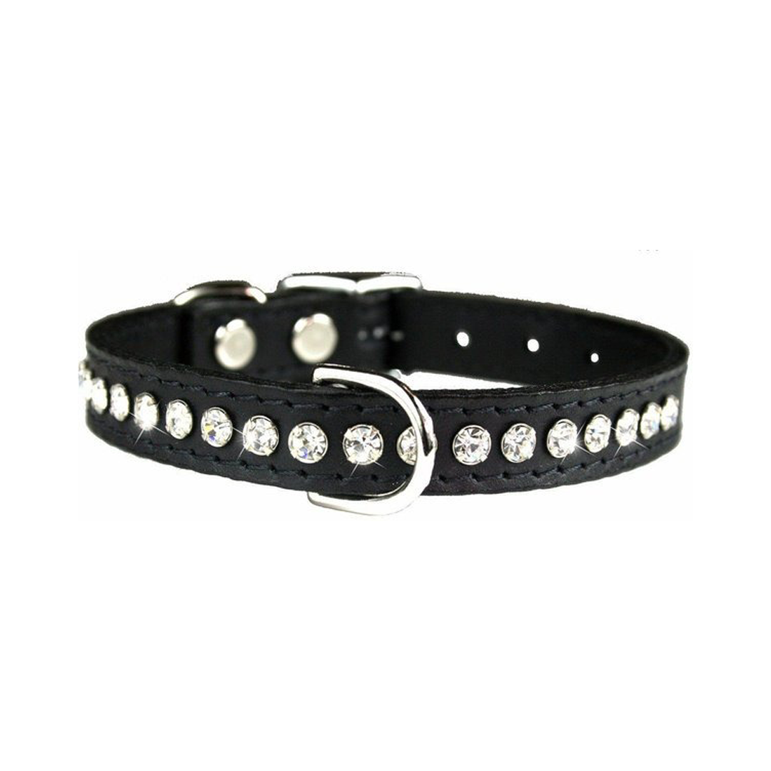 Signature Leather Crystal Dog Collar